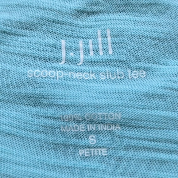 J Jill Blue Scoop Neck Slub Short Sleeve Cotton T-shirt S - Picture 5 of 6